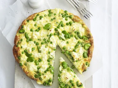 pea and broad bean frittata