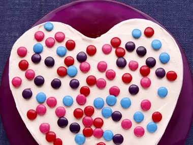 marbled ice-cream heart cake