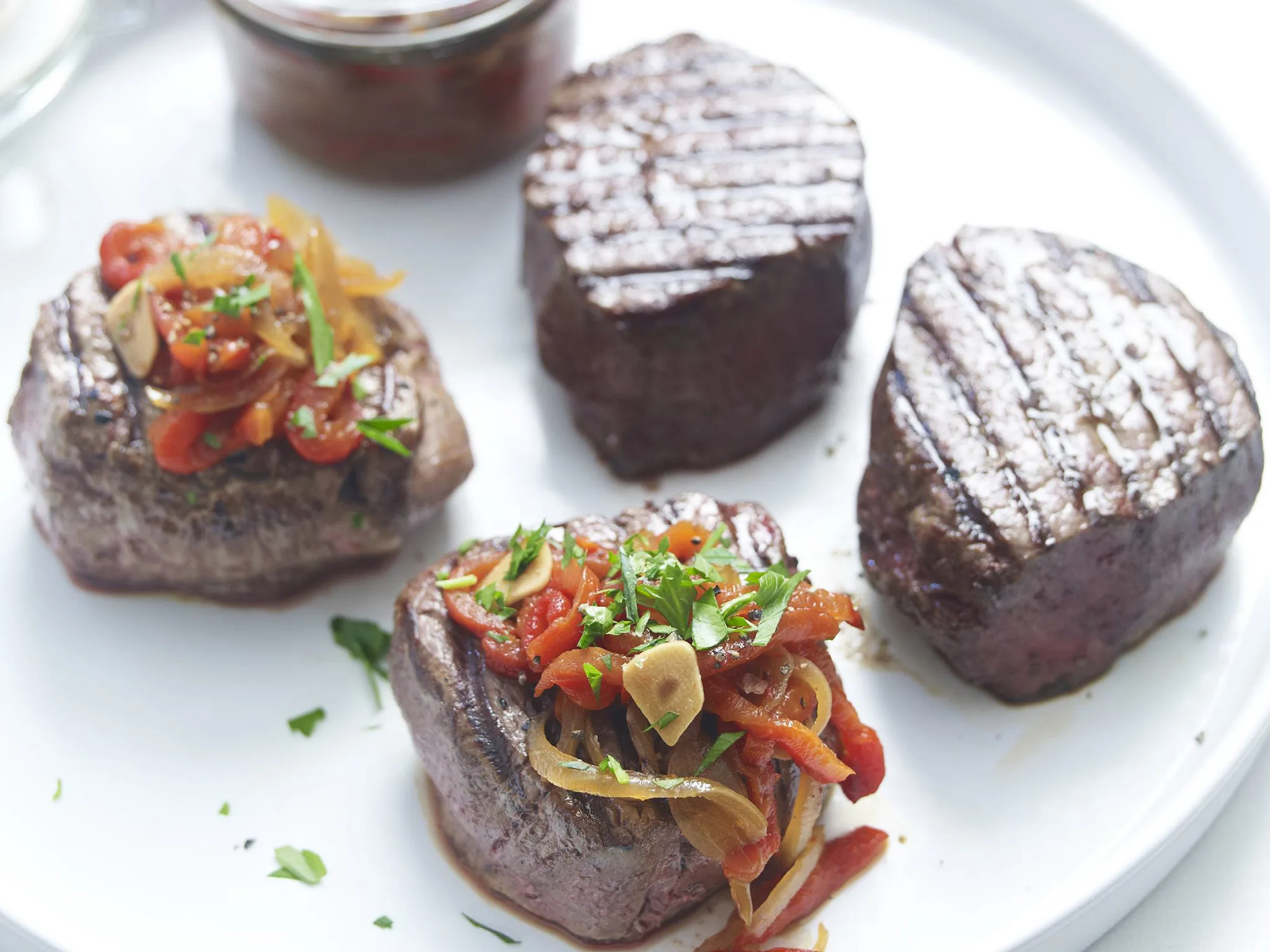 beef steak with capsicum relish