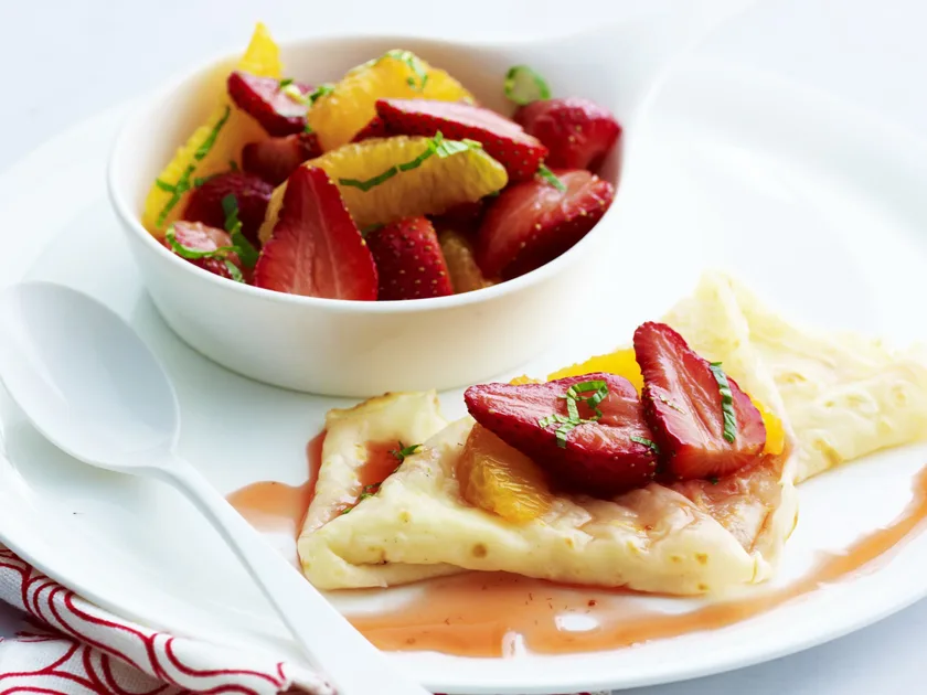 Crêpes with roasted strawberries | Women's Weekly Food