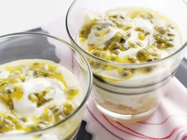 passionfruit and banana fool