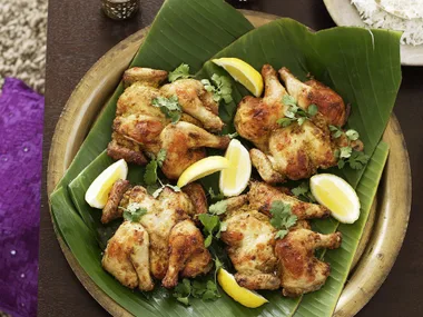 Spiced roasted spatchcocks with coriander