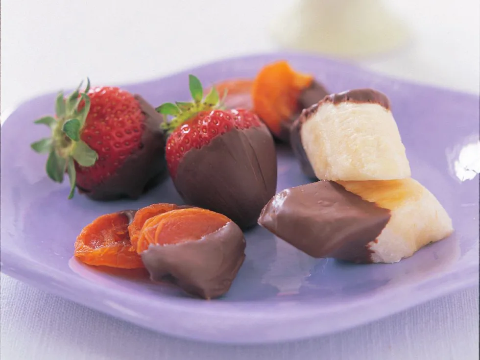 chocolate-dipped fruit