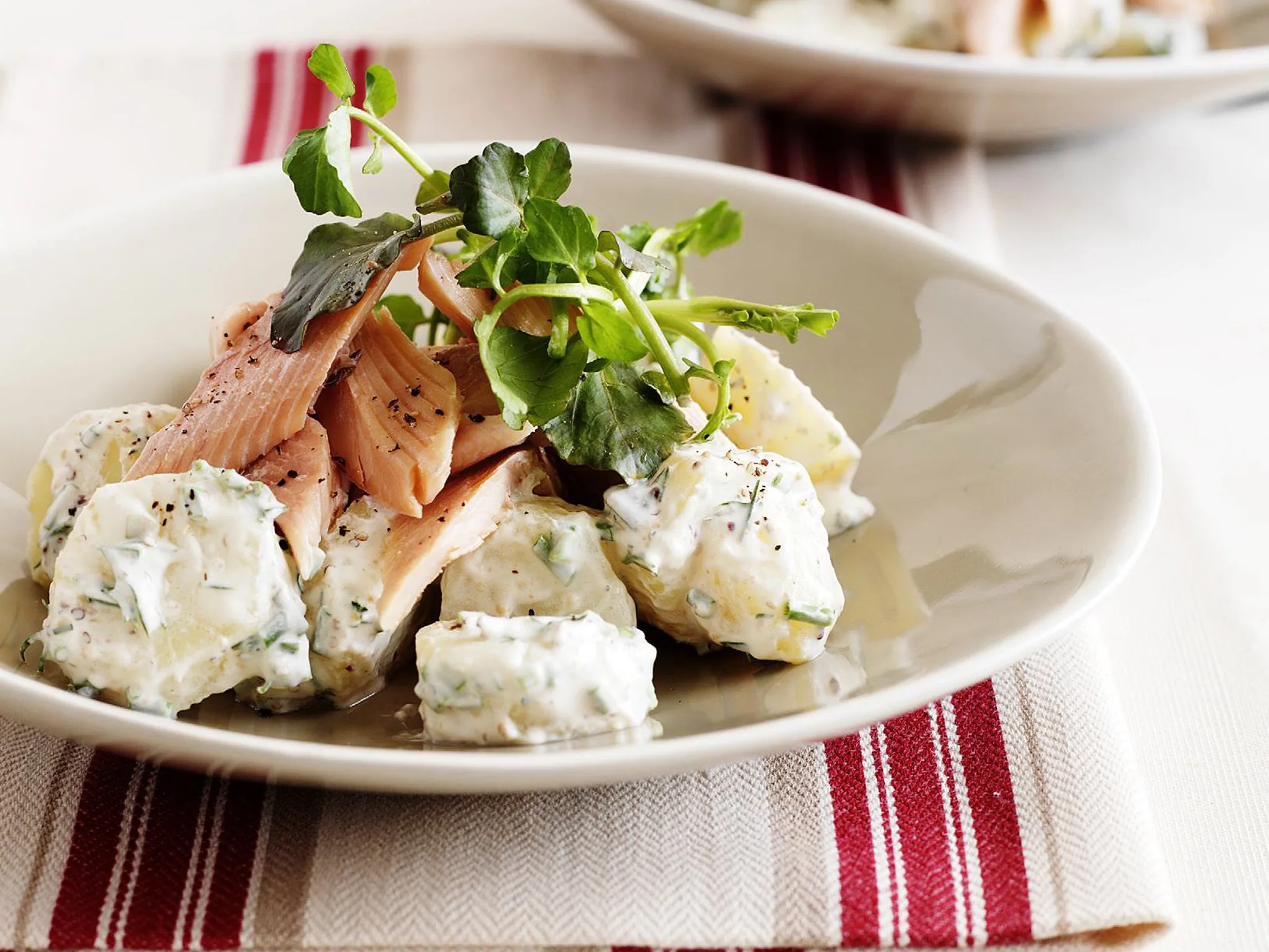Smoked trout and potato salad with yogurt dressing-image