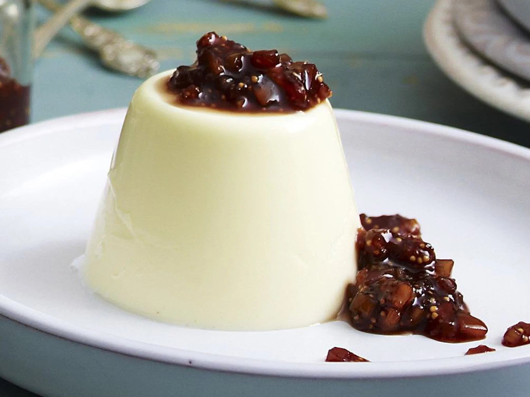 saffron panna cotta with honeyed figs