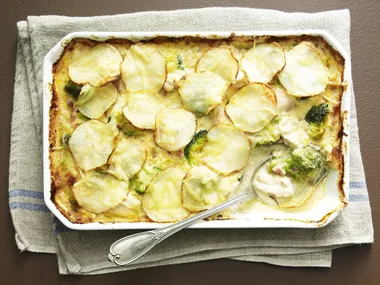 creamy bacon and fish pie with potato topping