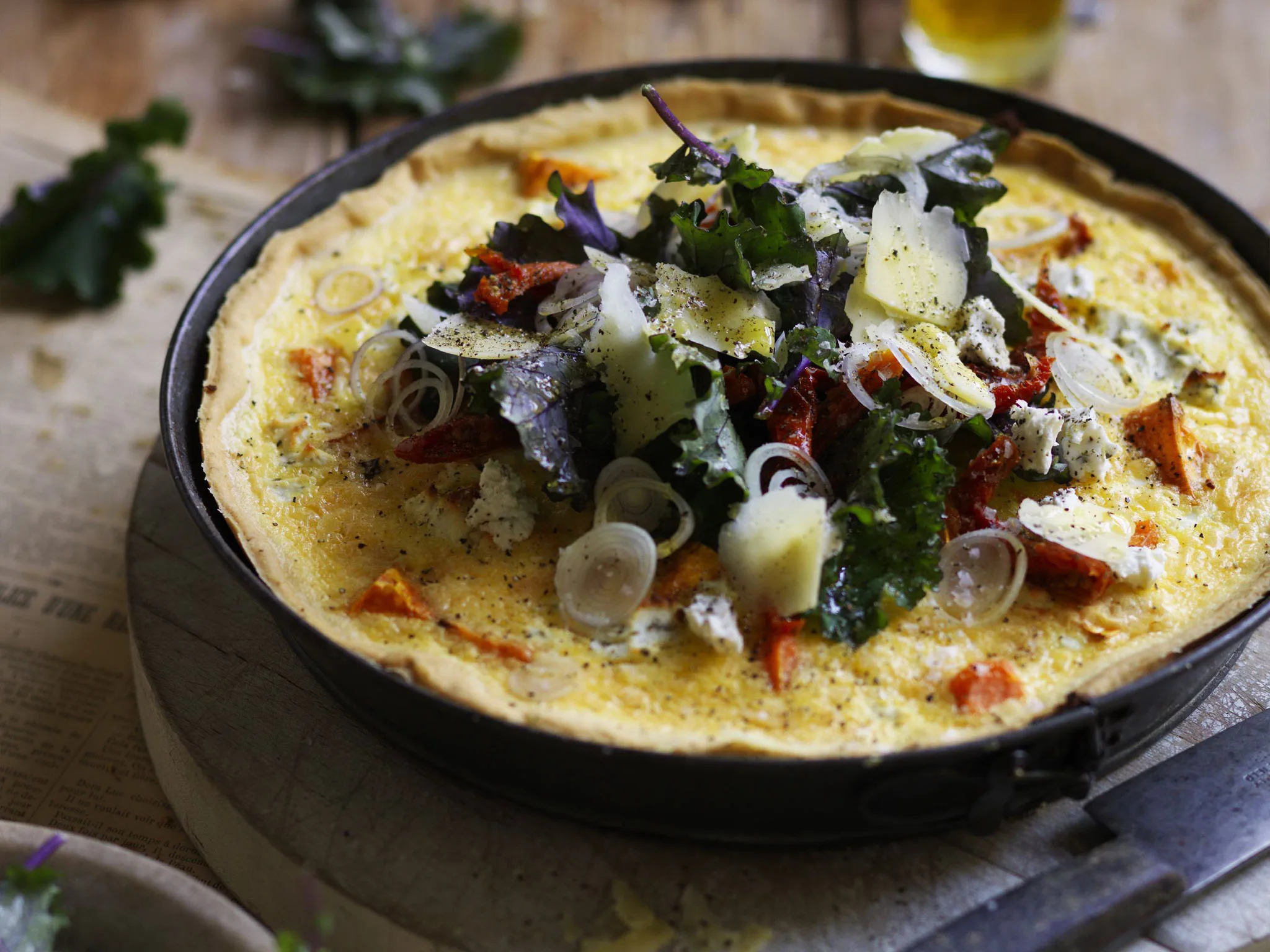 kumara & goat's cheese tart