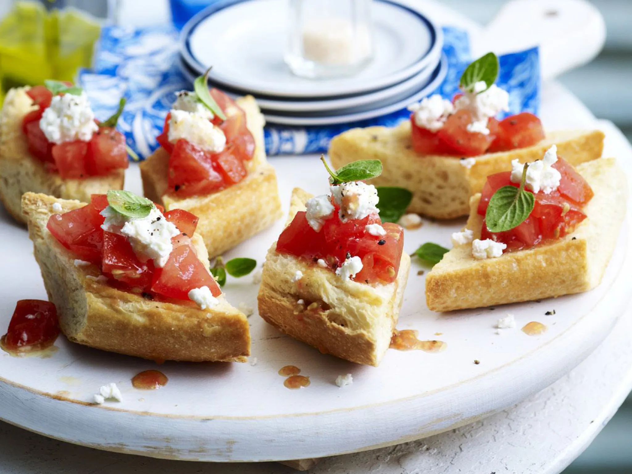 Tomato and fetta toasts