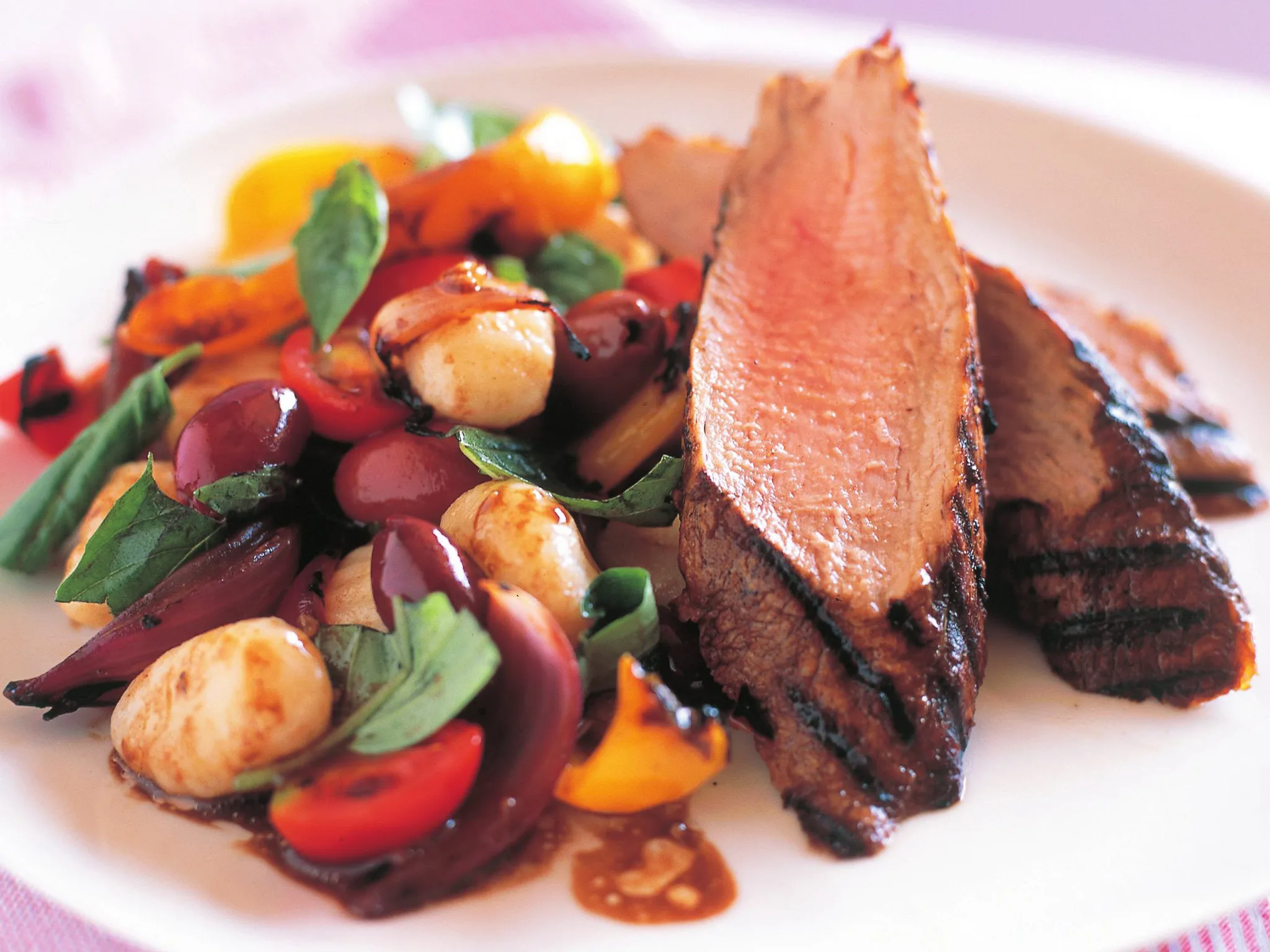 Pork medallions with gnocchi salad