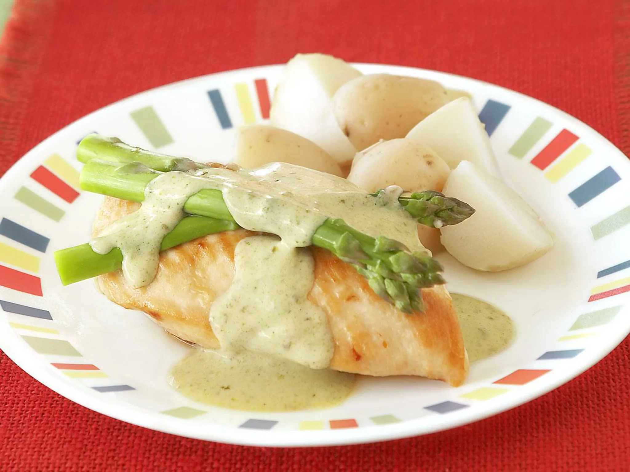 CHICKEN WITH ASPARAGUS AND PESTO SAUCE
