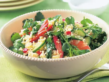 Prawn and couscous salad with lemon coriander dressing