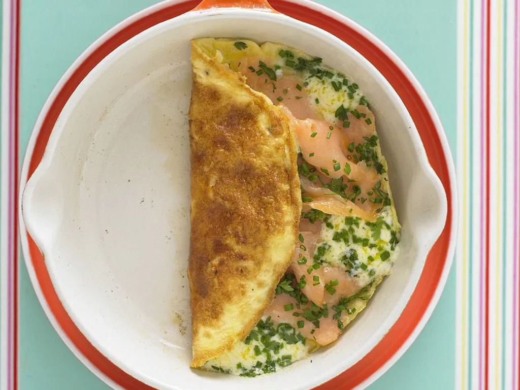 smoked salmon and mascarpone omelette