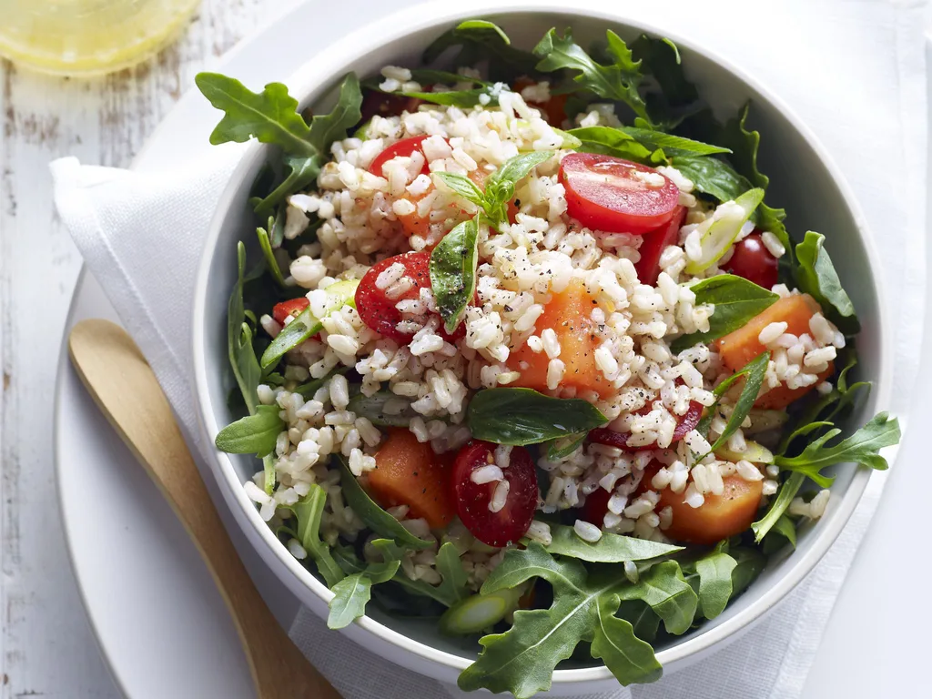 tomato and kumara rice salad