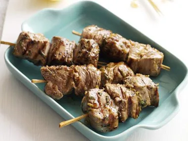 LEMON, GARLIC AND OREGANO LAMB SKEWERS