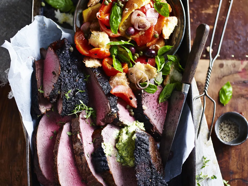 BARBECUEDBEEFRUMP WITHPANZANELLASALAD