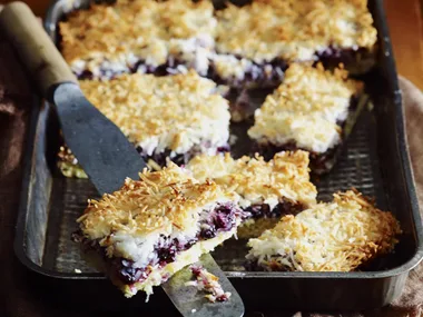 Blueberry Macaroon Slice