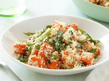 roasted kumara, pine nut and couscous salad