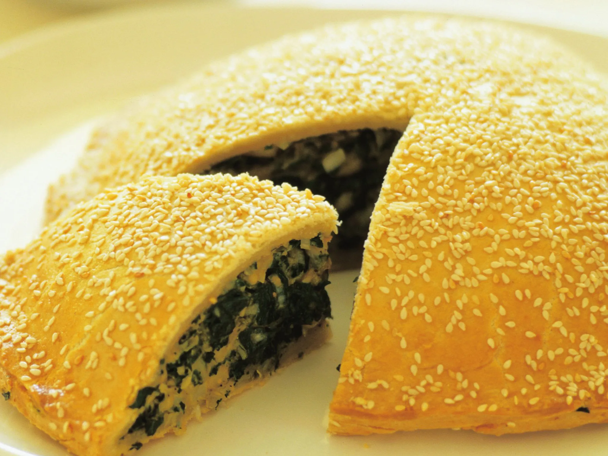 herb and pine nut pie with tomato coulis