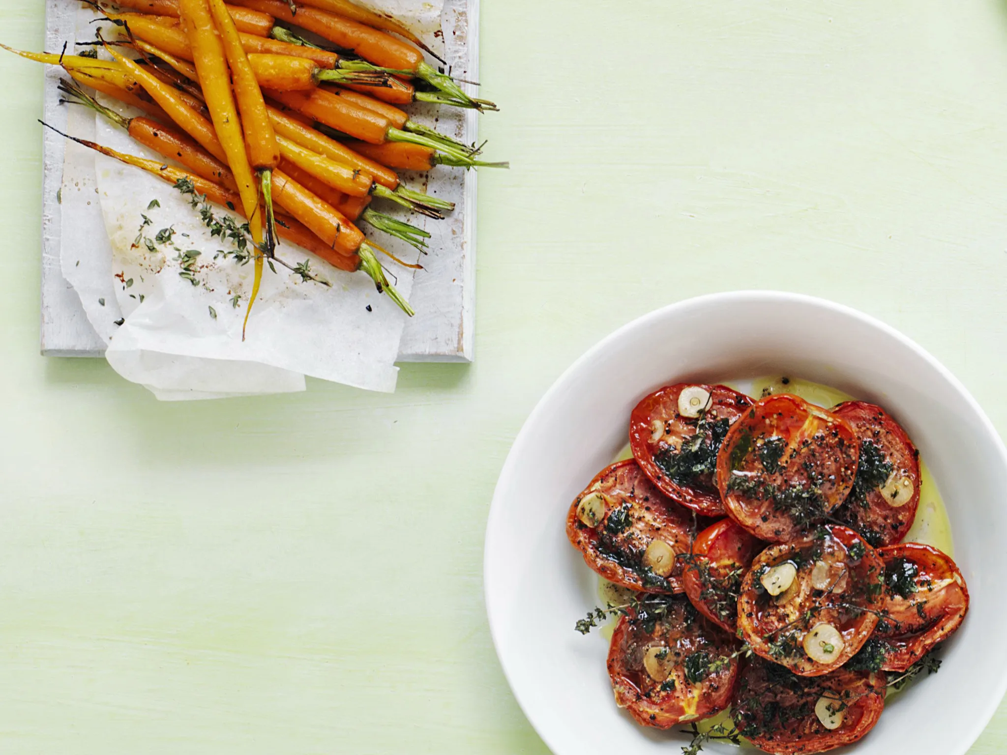 roasted tomatoes with garlic and herbs