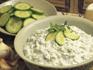 cucumber with minted yogurt