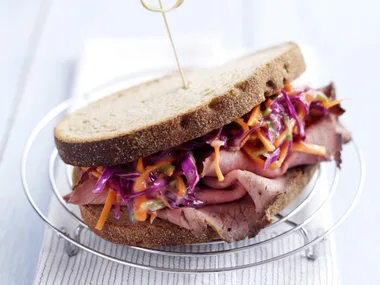 roast beef and coleslaw on rye