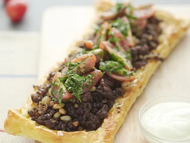 sumac beef and pine nut tarts