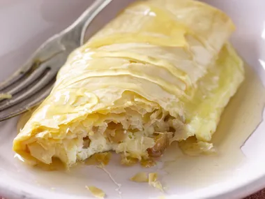 white chocolate and macadamia parcels
