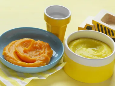 sweet corn and pumpkin purée
