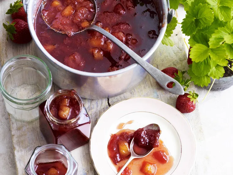 mango and strawberry jam