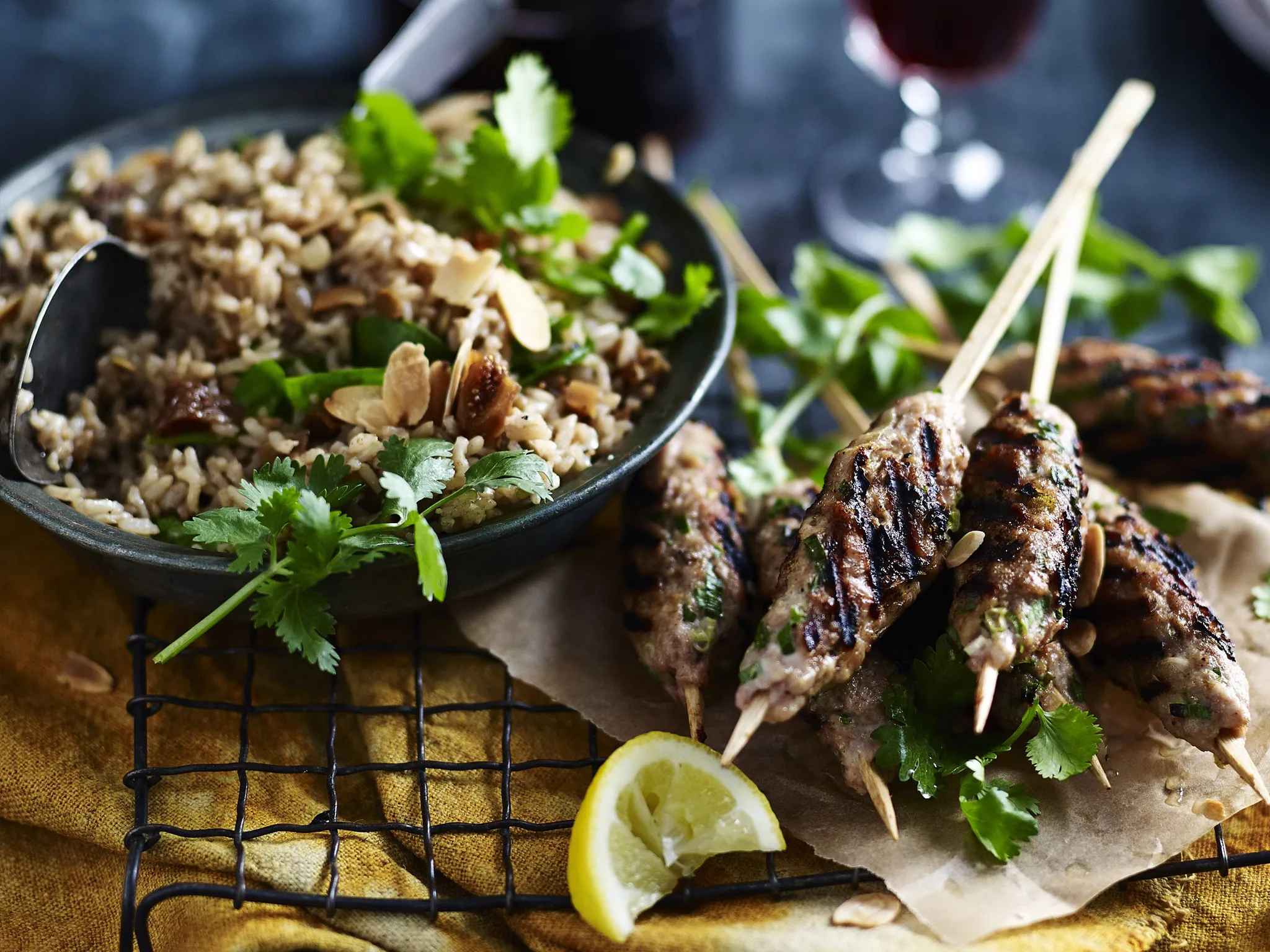 Chicken koftas with fig and seed pilaf-image