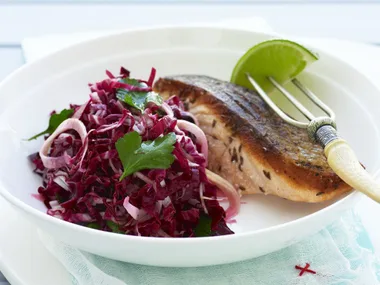 beetroot and fennel salad with caraway salmon