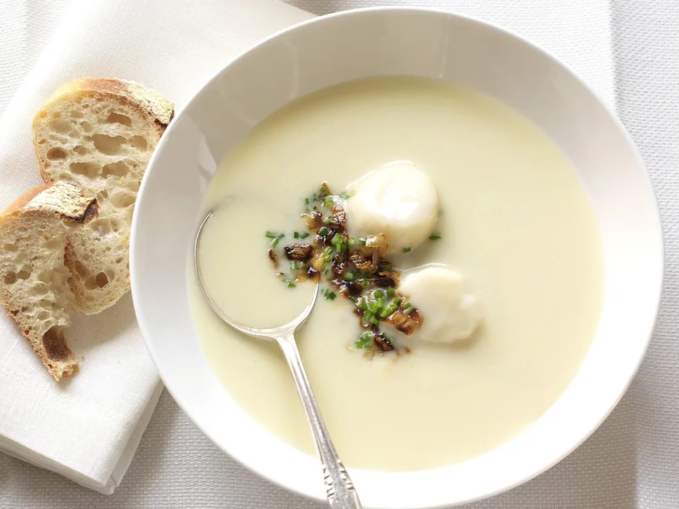 creamy scallop with caramelised leek