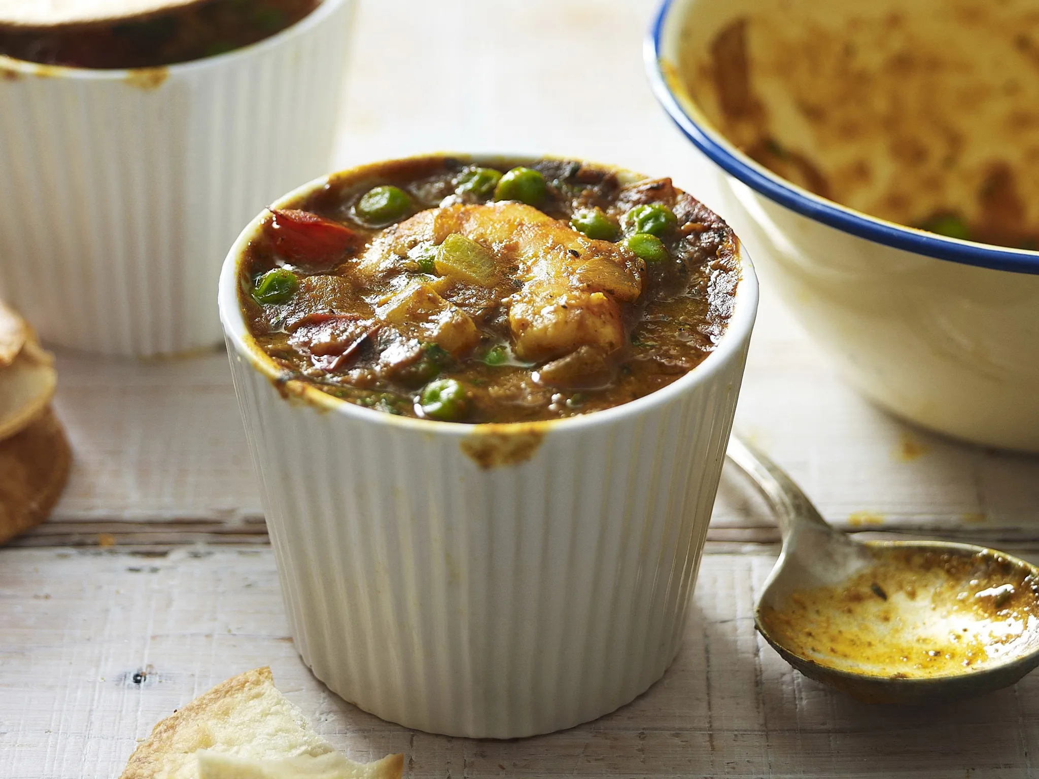 balti curry prawn and roti pies