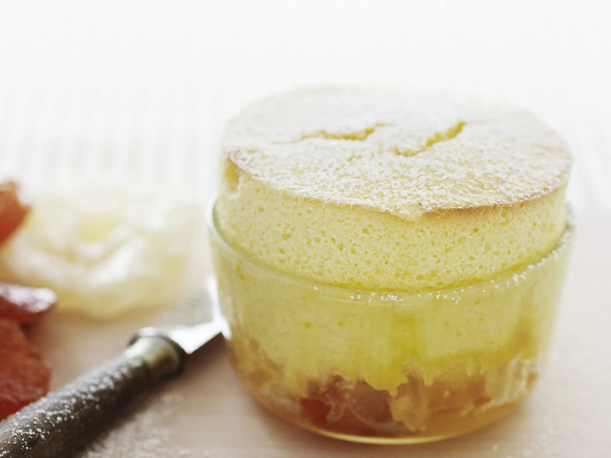orange liqueur soufflés with macerated fruits