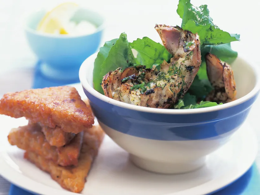 Scampi with risotto triangles | Women's Weekly Food