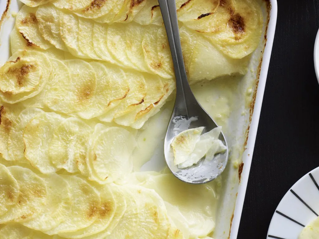 Daikon and potato gratin