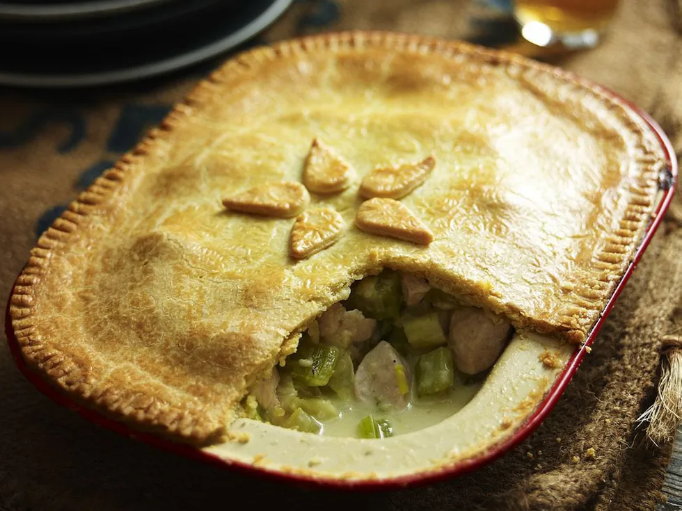 chicken, fennel and celery pie