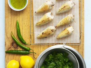 squid with pork and pistachios
