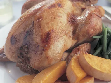 Slow-roasted turkey with port gravy