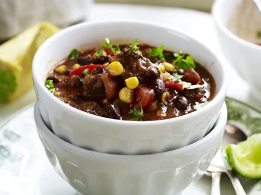 beef, black bean and corn stew