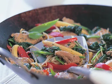 gingered pork with vegetables