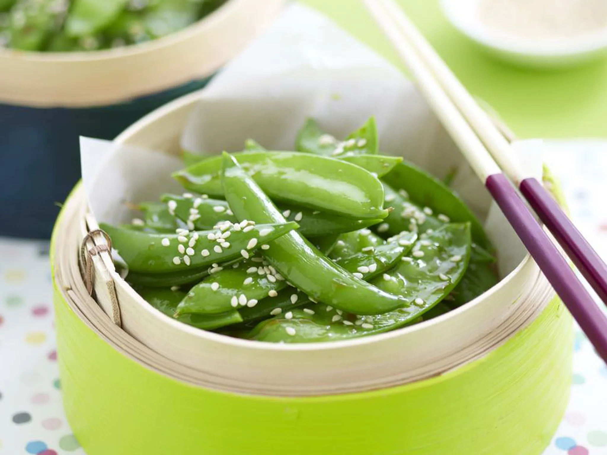 teriyaki snow peas and snap peas