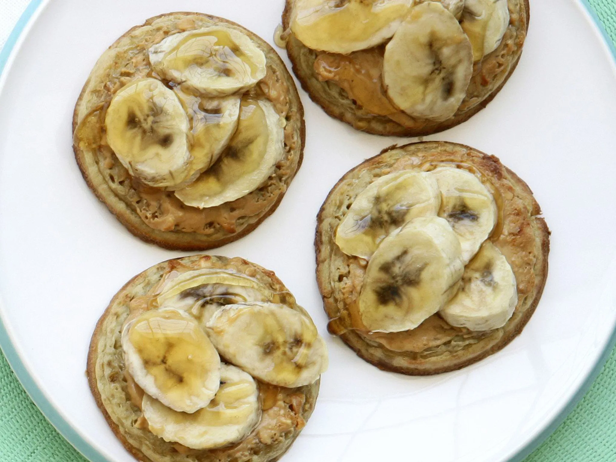 banana, peanut butter and honey crumpets