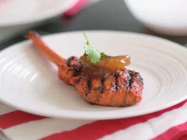 tandoori lamb cutlets with mango chutney