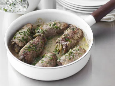 veal and fennel rolls with horseradish mash