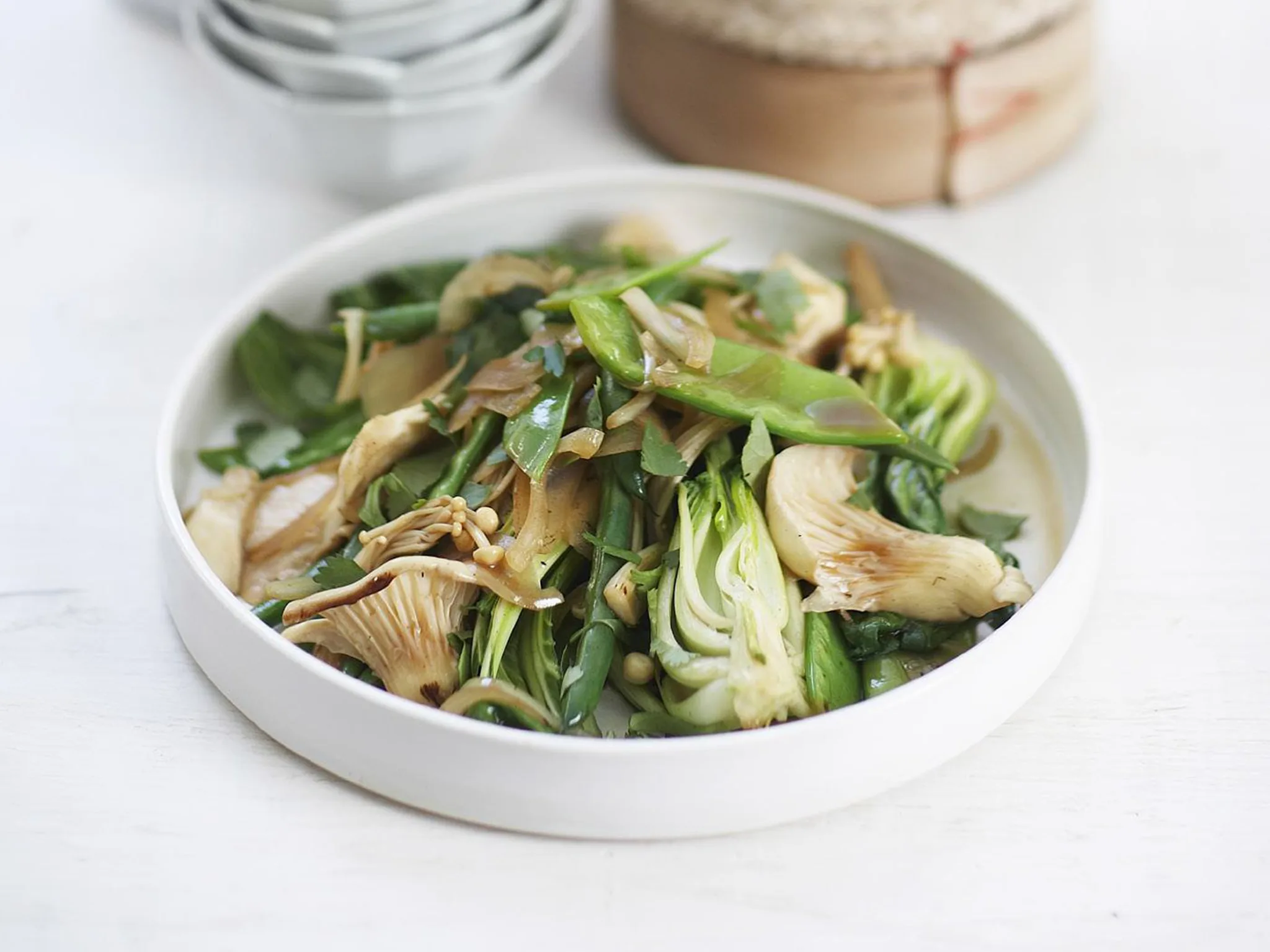 ASIAN GREENS WITH KAFFIR LIME RICE