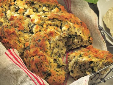 farmhouse spinach and double cheese plait