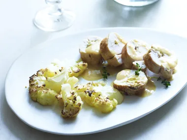 ballotine of chicken with roasted cauliflower