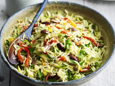 Capsicum, zucchini and orzo salad