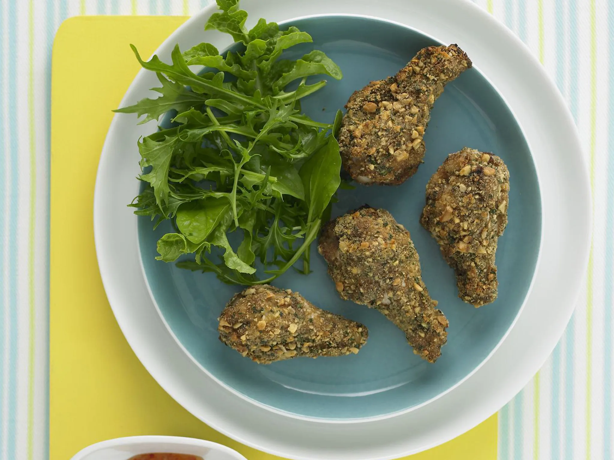 peanut and coriander crumbed drumettes